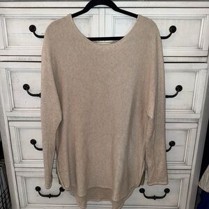 Michael Kors Cream Knit Sweater with Zippers on Side